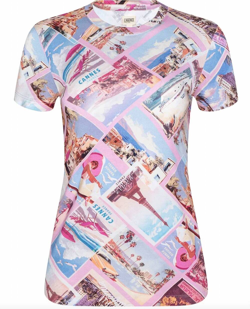 NEW L'AGENCE ressi tee shirt in postcard print - Picture 5 of 6
